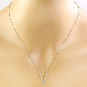 0.40 Carat Diamond 14K White Gold Necklace